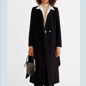 Mango structured long black coat